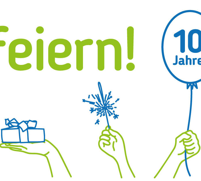 Illustration zum 10-jährigen Jubiläum der Servicestelle Persönliche Assistenz Vorarlberg